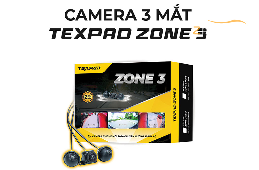 Review camera 3 mắt Texpad Zone 3 cho ô tô