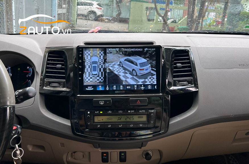 Lắp đặt màn hình android Bravigo xe Toyota Fotuner ở Sài Gòn