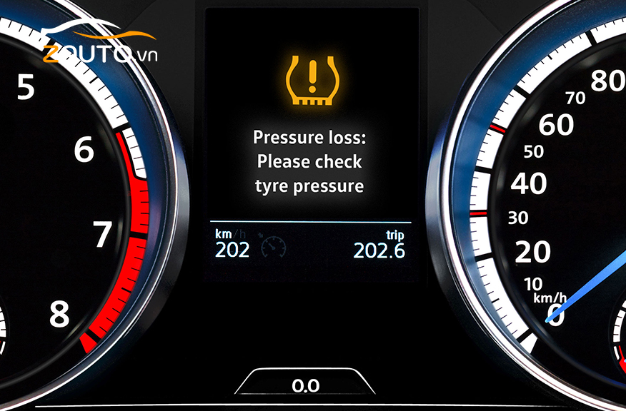 Hướng dẫn xem ký hiệu áp suất lốp không đủ xe hơi