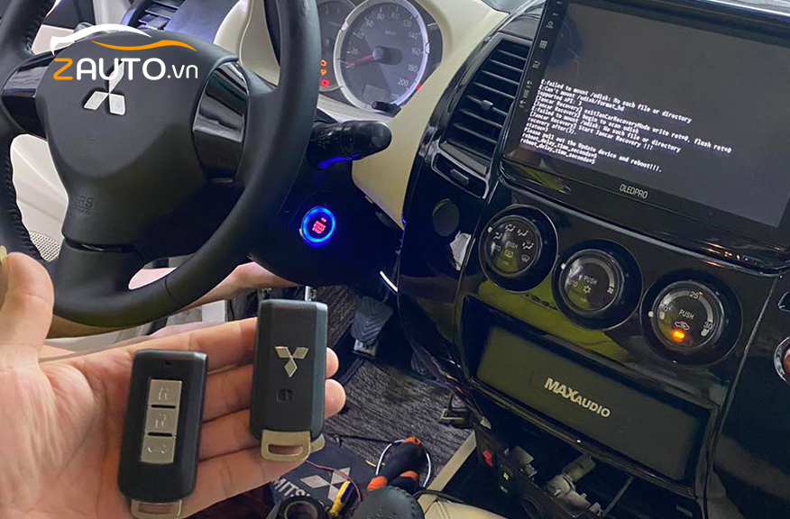 Lắp đề nổ từ xa Smartkey xe Mitsubishi Pajero Sport ở Bình Dương