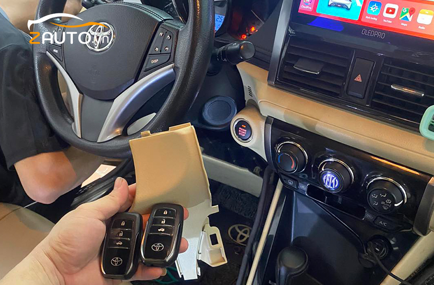 Lắp đề nổ từ xa Smartkey & Cruise Control xe Toyota Vios ở Thủ Đức