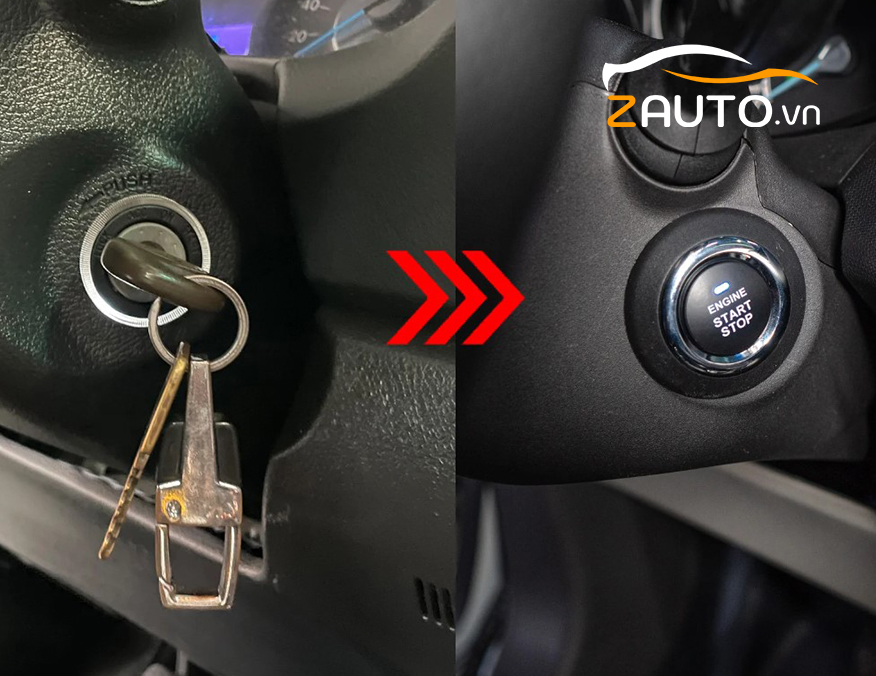 Độ Smartkey nút nhấn Start/Stop lắp zin theo ô tô