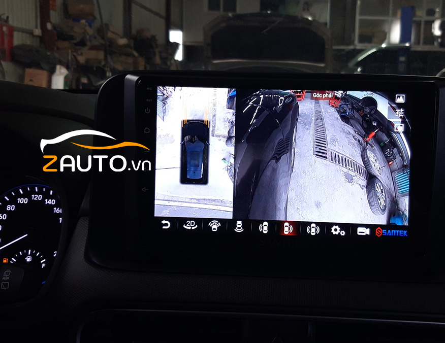 Lắp màn hình android camera 360 xe Hyundai Kona tại Biên Hòa