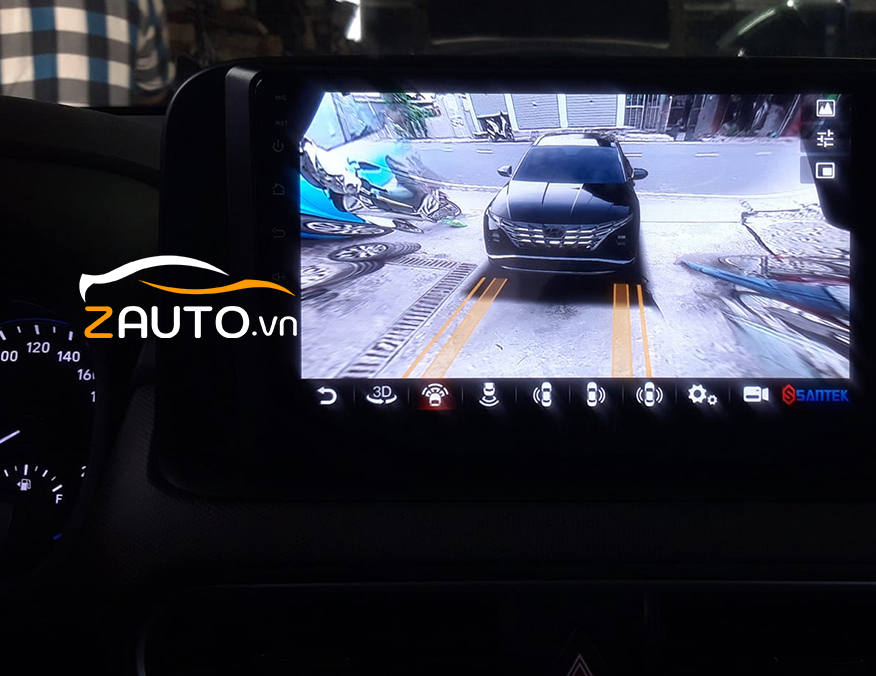 Độ màn hình android camera 360 xe Hyundai Kona tại Bình Dương