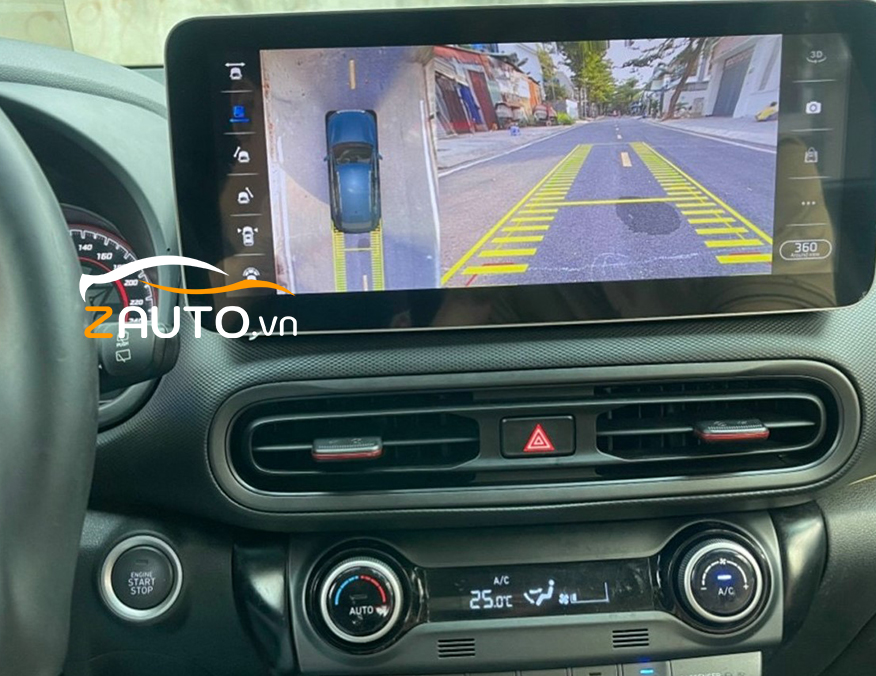 Lắp màn hình android camera 360 xe Hyundai Kona