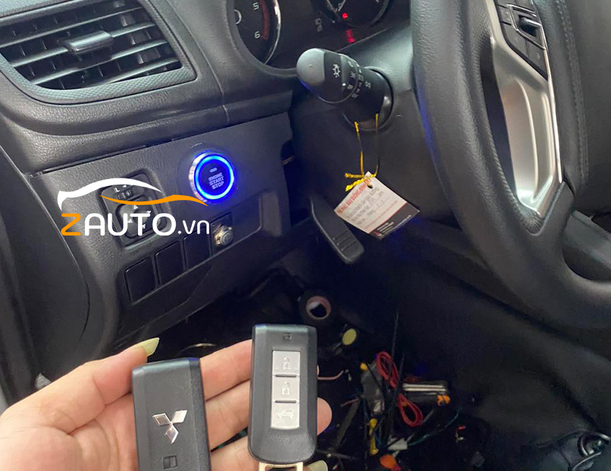 Lắp nút đề nổ Start/Stop Smartkey xe Mitsubishi Triton