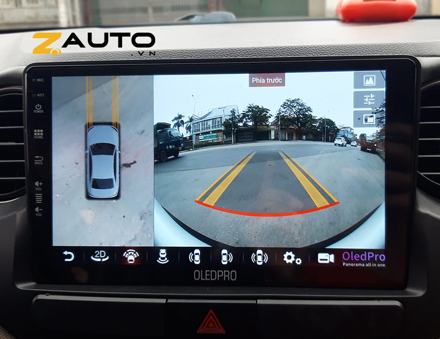 Gắn màn hình android camera 360 Hyundai i10