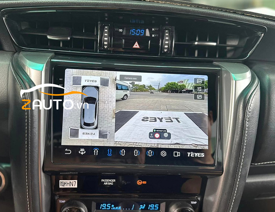 Lắp màn hình android camera 360 Toyota Fortune tại Dĩ An