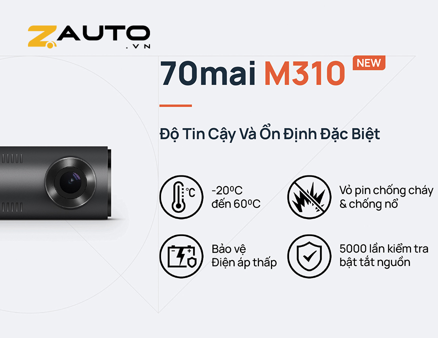 70mai M310 hoạt động bền bỉ trong điều kiện nhiệt độ khắc nghiệt