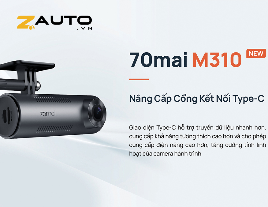 Cổng kết nối 70mai M310 Type-C hiện đại