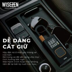 Bơm lốp ô tô Wisezen điện xe máy đạp bóng thông minh di động đồng hồ điện tử hiển thị áp suất