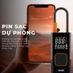 Bơm lốp ô tô Wisezen điện xe máy đạp bóng thông minh di động đồng hồ điện tử hiển thị áp suất