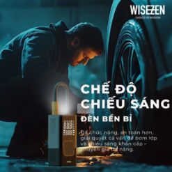 Bơm lốp ô tô Wisezen điện xe máy đạp bóng thông minh di động đồng hồ điện tử hiển thị áp suất