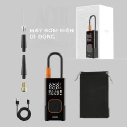 Bơm lốp ô tô Wisezen điện xe máy đạp bóng thông minh di động đồng hồ điện tử hiển thị áp suất