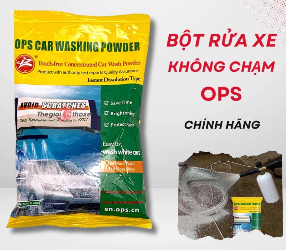 Bột rửa xe không chạm OPS - Bột tạo bọt rửa xe bọt tuyết huyền thoại (gói 500 gram)