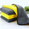 Khăn lau ô tô xe hơi đa năng Microfiber màu vàng 2 lớp cao cấp khăn lau bếp lau kính siêu sạch siêu thấm hút