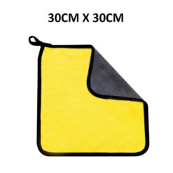 Khăn lau ô tô, xe hơi, lau kính lau tay màu vàng, 2 lớp Microfiber mềm mịn, siêu thấm