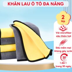 Khăn Lau Rửa Xe Ô Tô Chuyên Dụng Microfiber Đa Năng Khăn Dày Mịn Siêu Thấm Hút Không Sơ Rối 2 Lớp