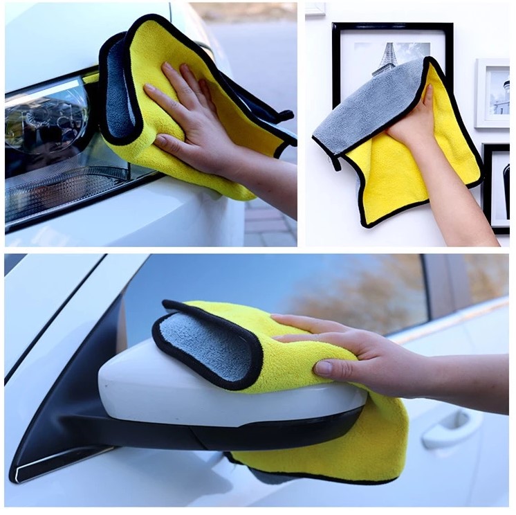 Khăn lau xe microfiber 3M cao cấp không rụng lông, khăn lao ô tô, xe hơi, xe máy chuyên dụng siêu thấm cao cấp