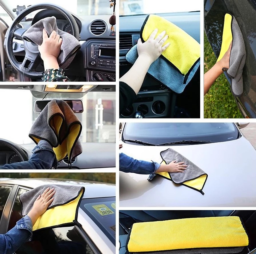 Khăn lau xe microfiber 3M cao cấp không rụng lông, khăn lao ô tô, xe hơi, xe máy chuyên dụng siêu thấm cao cấp