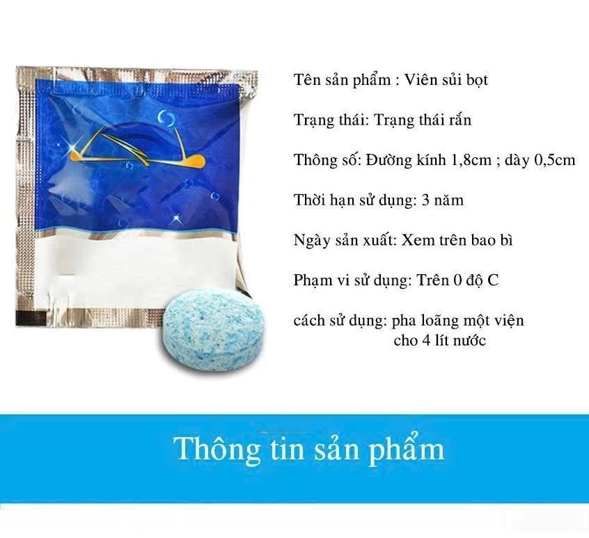 Viên sủi rửa kính ô tô XCHAT làm sạch mọi vết bẩn trên kính lái ô tô cao cấp