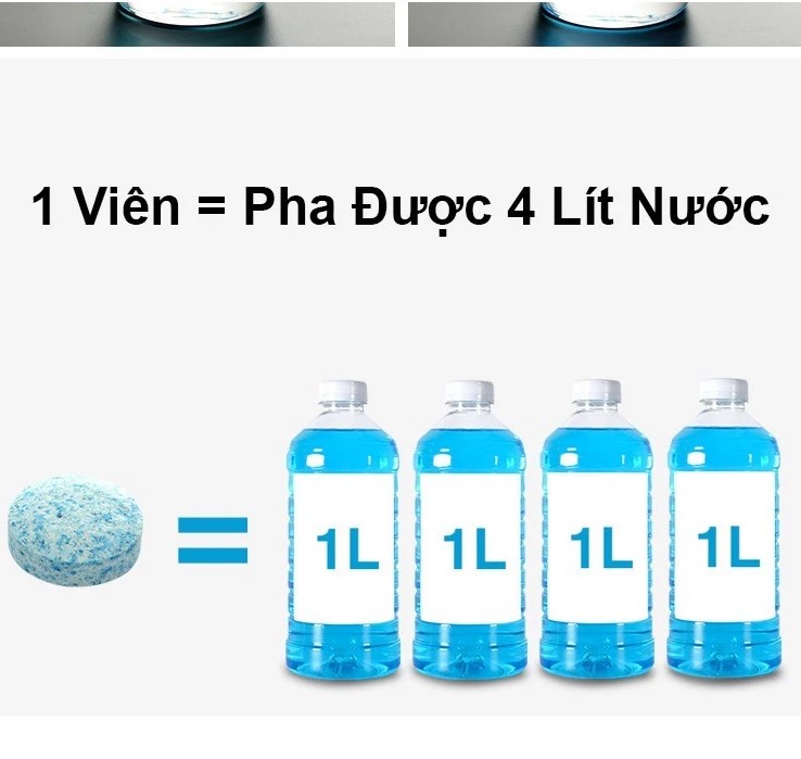 200 Viên Sủi Rửa Kính Ô TÔ – Siêu Đậm Đặc, 1 Viên Pha 4 Lít, Nước Xanh, Bọt Nhiều, Sạch Bóng Kính Lái