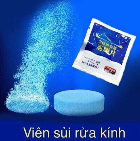 200 Viên Sủi Rửa Kính Ô TÔ – Siêu Đậm Đặc, 1 Viên Pha 4 Lít, Nước Xanh, Bọt Nhiều, Sạch Bóng Kính Lái