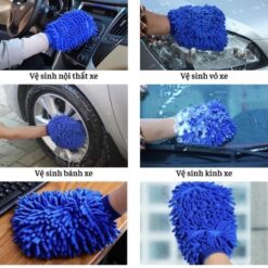 Bao Tay Rửa Xe Sợi Microfiber Chuyên Dùng Lau Rửa Xe Ô Tô, Xe Máy