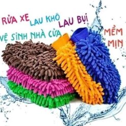 Bao Tay Rửa Xe Sợi Microfiber Găng Tay Chuyên Dụng Làm Sạch Ô Tô, Xe Máy & Vệ Sinh Nhà Cửa