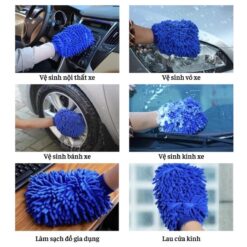 Bao Tay Rửa Xe Sợi Microfiber Găng Tay Chuyên Dụng Làm Sạch Ô Tô, Xe Máy & Vệ Sinh Nhà Cửa