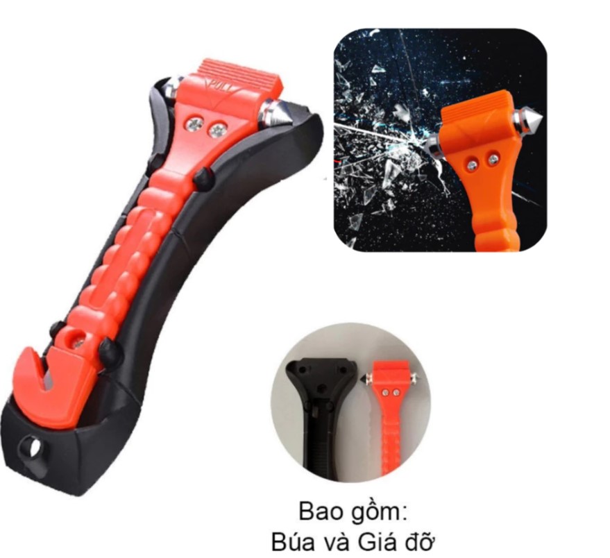 Bình Bọt Fom Kèm Búa Phá Kính Cầm Tay Đa Năng Cứu Hộ Khẩn Cấp Trên Xe Ô tô