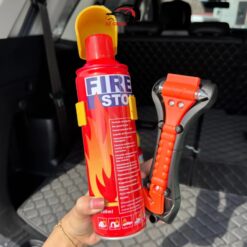 Bình Bọt Fom Kèm Búa Phá Kính Cầm Tay Đa Năng Cứu Hộ Khẩn Cấp Trên Xe Ô tô