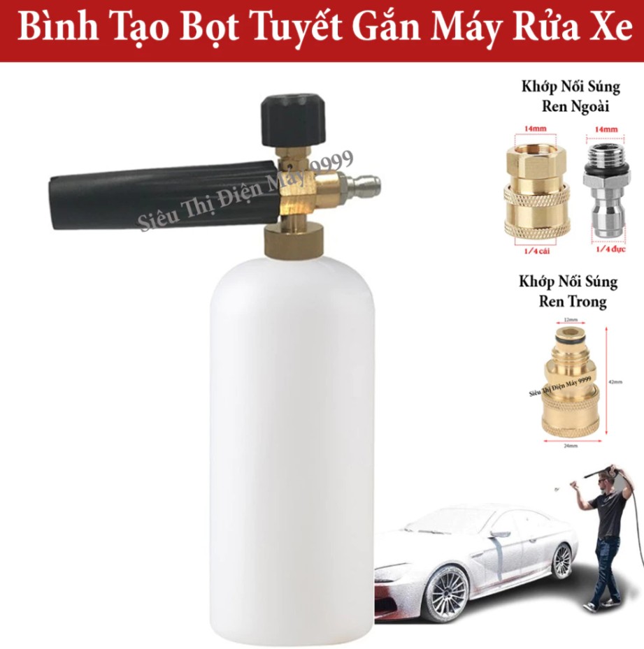Bình Phun Xịt Rửa Xe Tạo Bọt Tuyết 1000ml – Bình Tạo Bọt 1L Chuyên Dụng Cho Máy Rửa Xe Áp Lực Cao