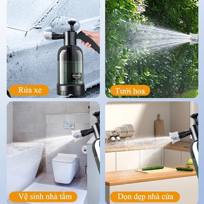 Bình Tạo Bọt Tuyết Rửa Xe Yipauto 2000ml – Bọt Dày, Xịt Mạnh, Dễ Dùng Cho Gia Đình