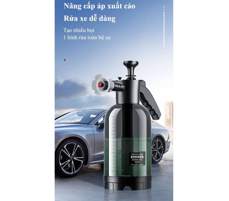Bình Tạo Bọt Tuyết Rửa Xe Yipauto 2000ml – Bọt Dày, Xịt Mạnh, Dễ Dùng Cho Gia Đình