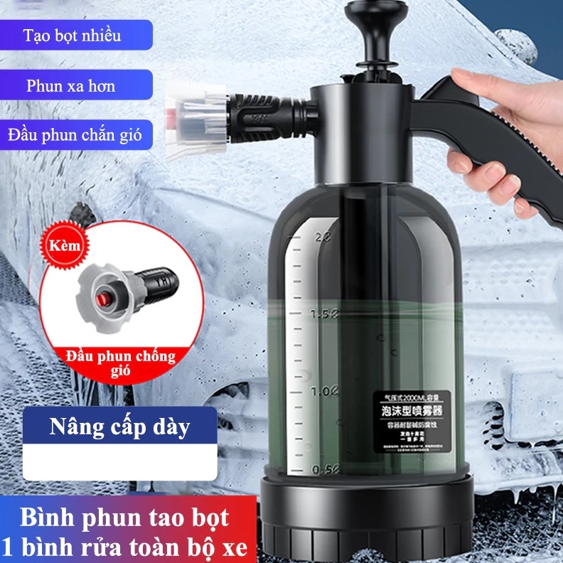 Bình Tạo Bọt Tuyết Rửa Xe Yipauto 2000ml – Bọt Dày, Xịt Mạnh, Dễ Dùng Cho Gia Đình