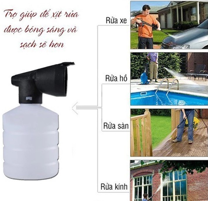 Bình xà bông tạo bọt tuyết cho máy rửa xe – Nhỏ gọn, dễ dùng, tạo bọt dày mịn