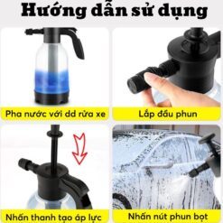 Bình xịt bọt tuyết rửa xe ô tô, xe máy AMOS kèm đầu phun chống gió – Bình tưới cây áp suất cầm tay 2L