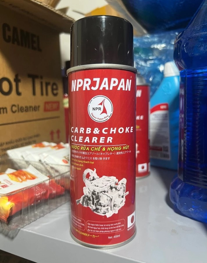 Bình Xịt Chế Hòa Khí NPR Japan 450ml- Súc Bình Xăng, Tẩy Rửa Ô Tô, Xe Máy