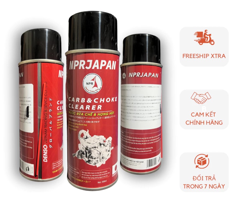 Bình Xịt Chế Hòa Khí NPR Japan 450ml- Súc Bình Xăng, Tẩy Rửa Ô Tô, Xe Máy