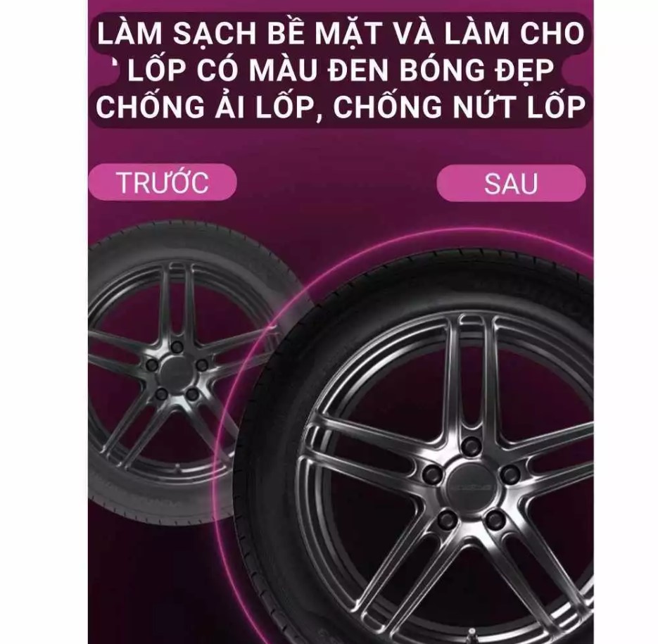 Bình Xịt Dưỡng Bóng Lốp Ô Tô Phục Hồi Nhựa Đen, Chống Bám Bụi, Kháng Nước, Bảo Vệ UV