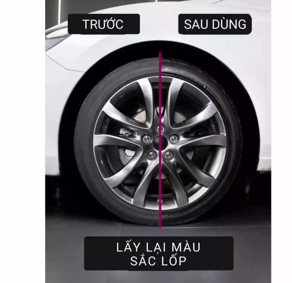 Bình Xịt Dưỡng Bóng Lốp Ô Tô Phục Hồi Nhựa Đen, Chống Bám Bụi, Kháng Nước, Bảo Vệ UV