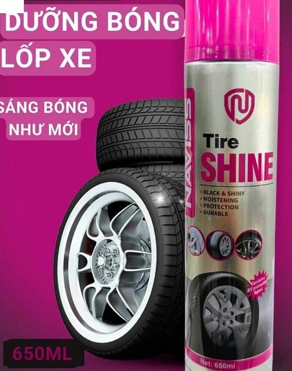 Bình Xịt Dưỡng Bóng Lốp Ô Tô Phục Hồi Nhựa Đen, Chống Bám Bụi, Kháng Nước, Bảo Vệ UV