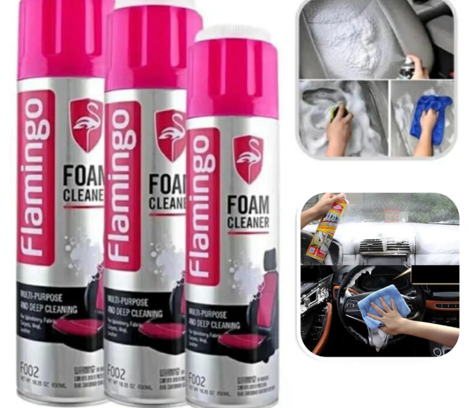 Bình Xịt Tẩy Đa Năng Dạng Bọt Flamingo F002 650ml – Làm Sạch, Khử Mùi Ô Tô & Nội Thất Gia Đình