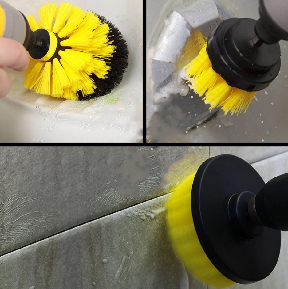 Bộ 3 Đầu Cọ Bàn Chải Gắn Máy Khoan – Phụ Kiện Chà Rửa Xe & Vệ Sinh Nhà Tắm