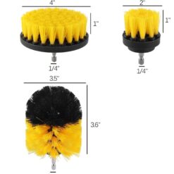 Bộ 3 Đầu Cọ Bàn Chải Gắn Máy Khoan – Phụ Kiện Chà Rửa Xe & Vệ Sinh Nhà Tắm