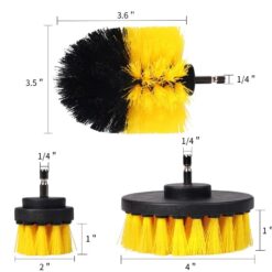 Bộ 3 Đầu Cọ Bàn Chải Gắn Máy Khoan – Phụ Kiện Chà Rửa Xe & Vệ Sinh Nhà Tắm