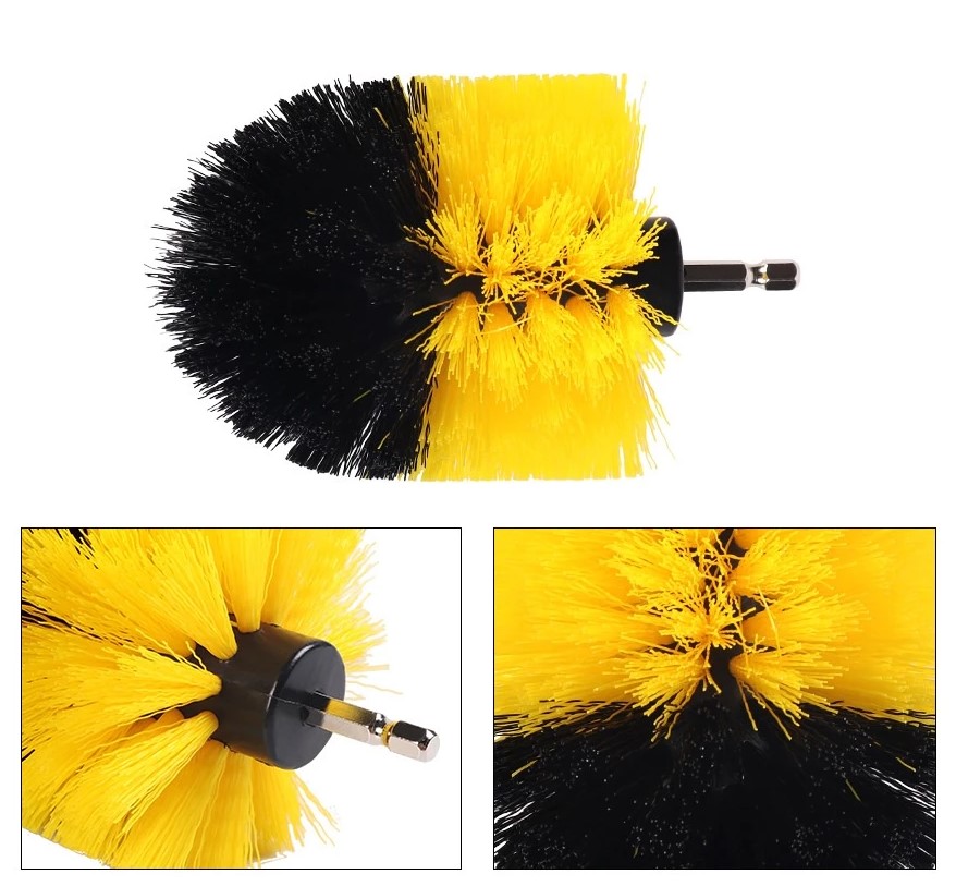 Bộ 3 Đầu Cọ Bàn Chải Gắn Máy Khoan – Phụ Kiện Chà Rửa Xe & Vệ Sinh Nhà Tắm