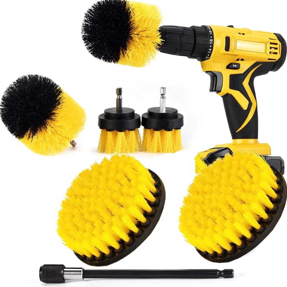 Bộ 3 Đầu Cọ Bàn Chải Gắn Máy Khoan – Phụ Kiện Chà Rửa Xe & Vệ Sinh Nhà Tắm