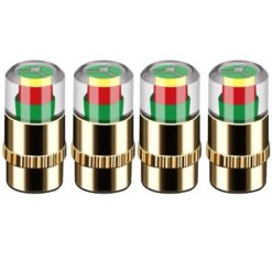 Bộ 4 Nắp Van Lốp Xe Cảnh Báo Áp Suất 3 Màu – Kiểm Tra Bằng Mắt, Lắp Đặt Dễ Dàng